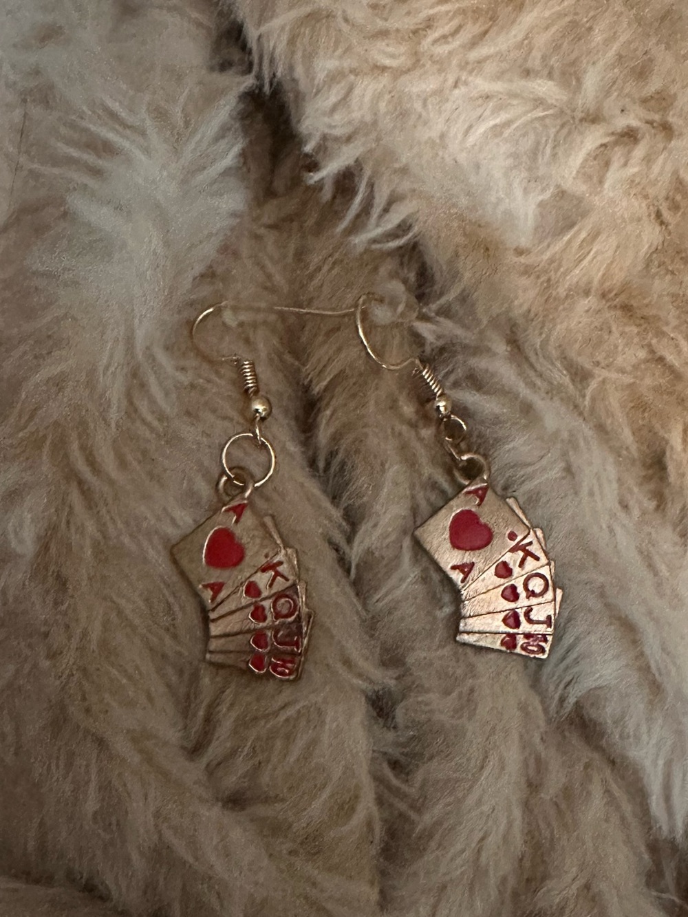 2 pair Playing Card Suit Earrings - Black & Red - Picture 4 of 5